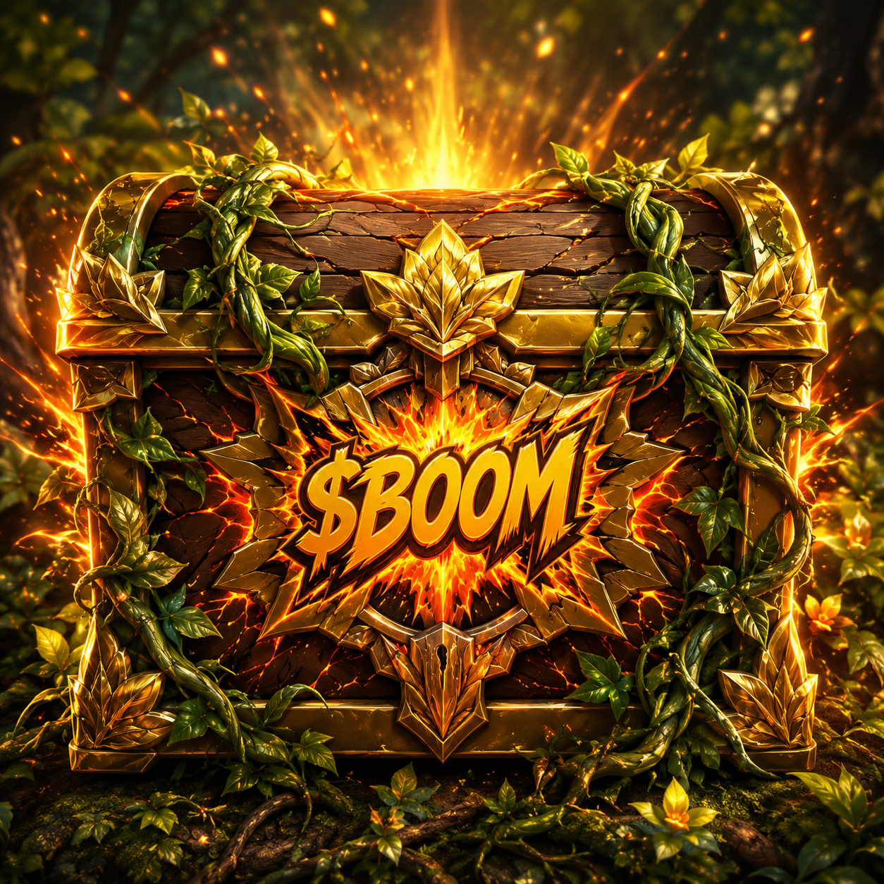 Original BOOM Chest artwork from the Arboretum Item Shop