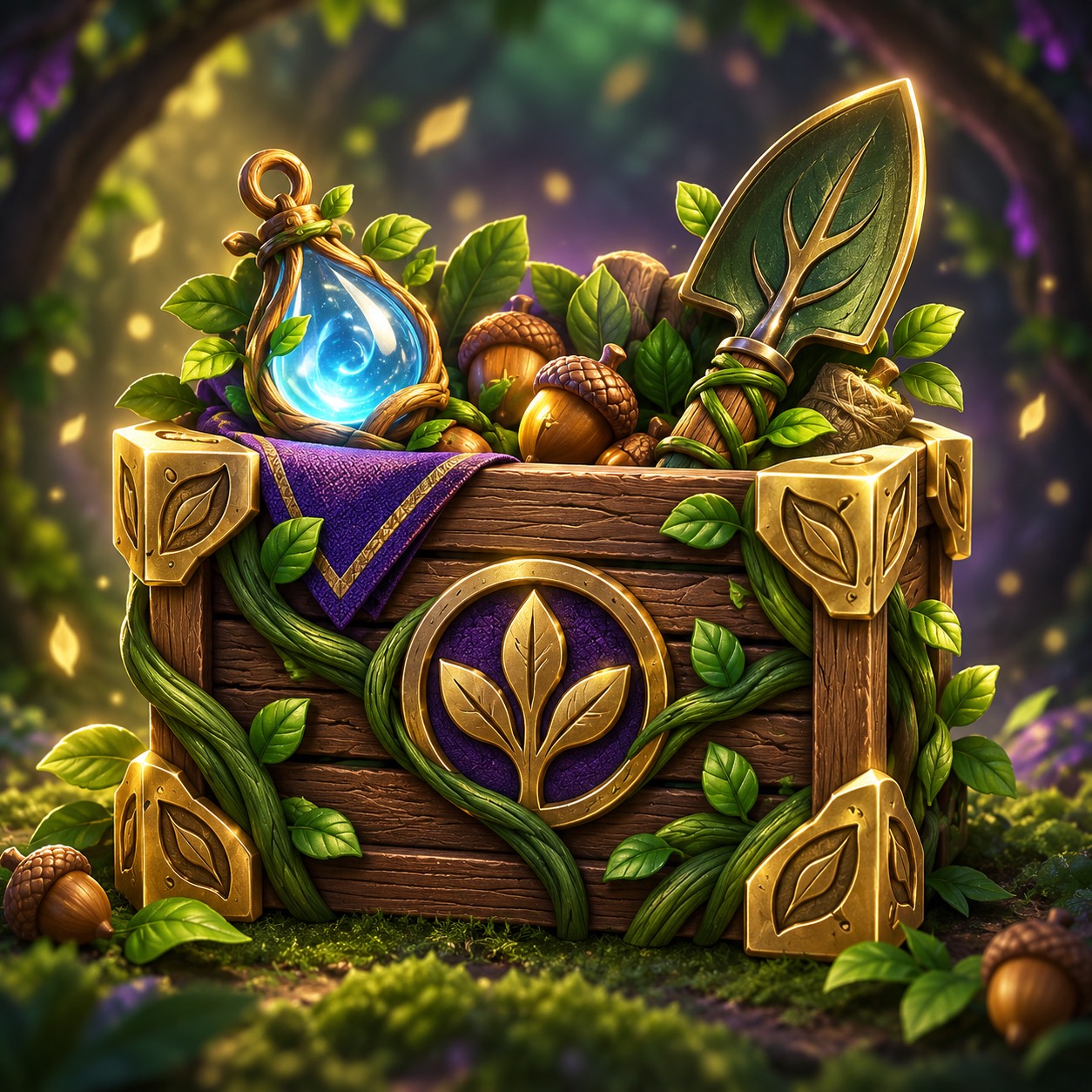 Original Grove Crate artwork from the Arboretum Item Shop